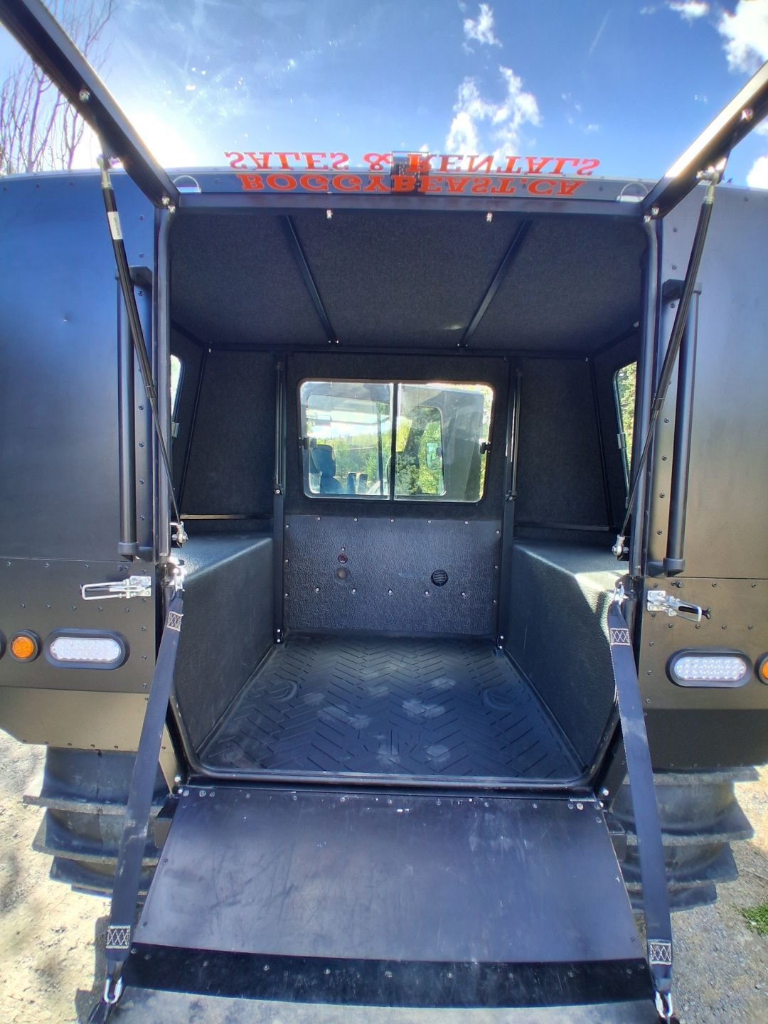 Boggy Beast rear cabin doors open showing passenger area