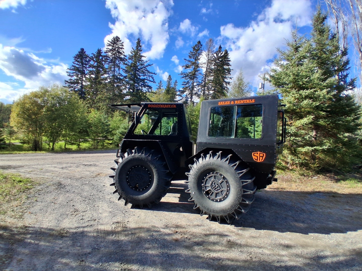 Black Boggy Beast Swamp Rider side profile on gravel